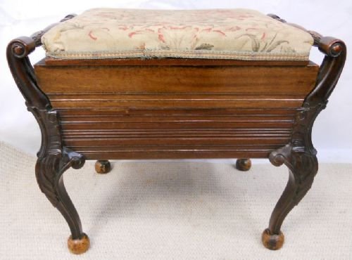 Edwardian Mahogany Piano Stool
