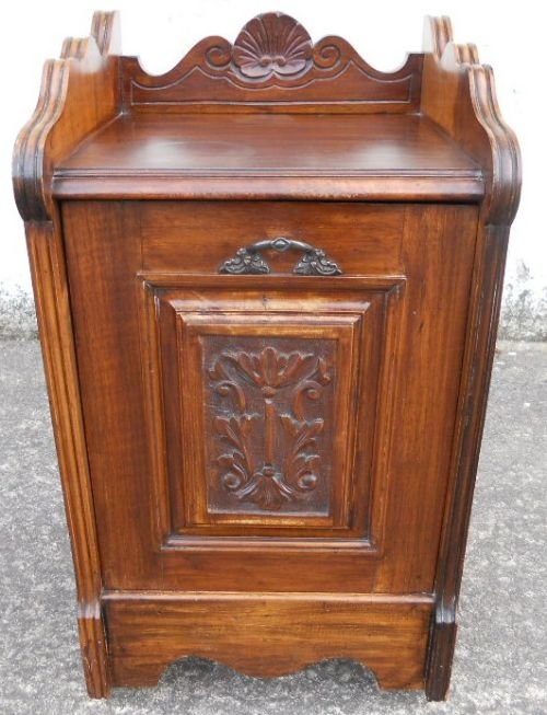 Edwardian Carved Walnut Coal Box Perdonium