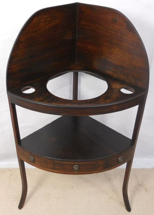 Georgian Mahogany Corner Washstand
