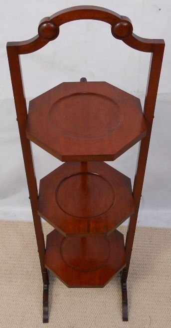 Mahogany Folding Cake Stand