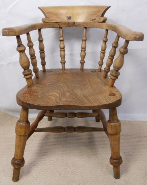 Victorian Elm Smokers Bow Armchair