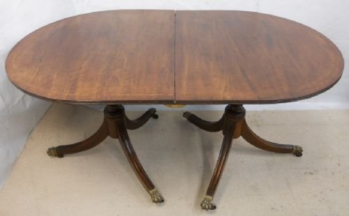 Regency Style Inlaid Mahogany Extending Dining Table