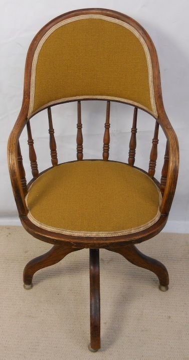 Elm Hoop Back Upholstered Swivel Office Armchair
