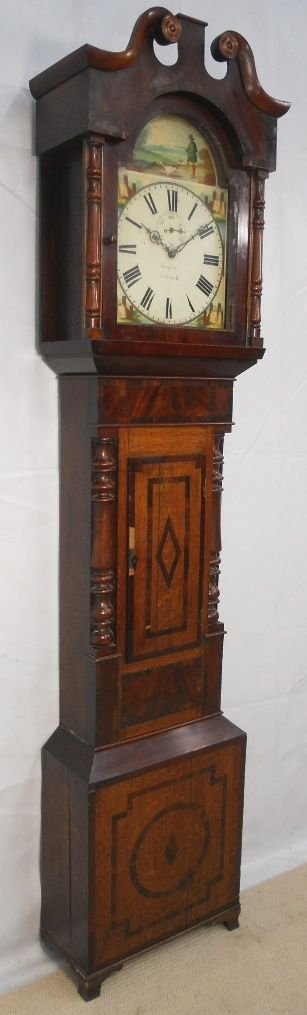 Victorian Thirty Hour Oak & Mahogany Longcase Clock