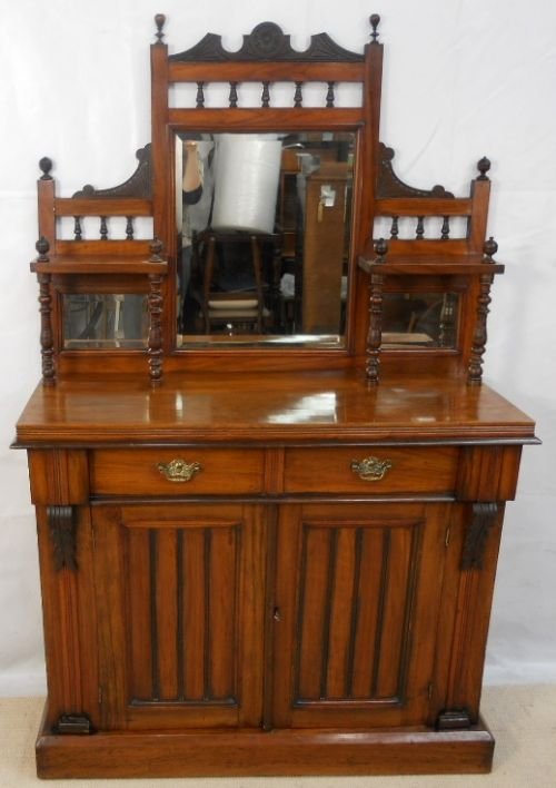 Edwardian Mahogany Mirrorback Chiffonier Sideboard