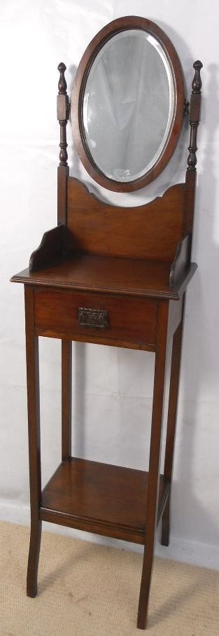 Edwardian Mahogany Shaving Mirror on Stand