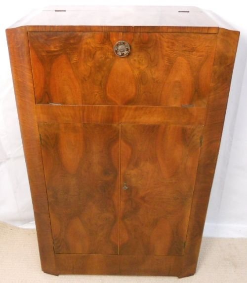 Deco Burr Walnut Cocktail Cabinet