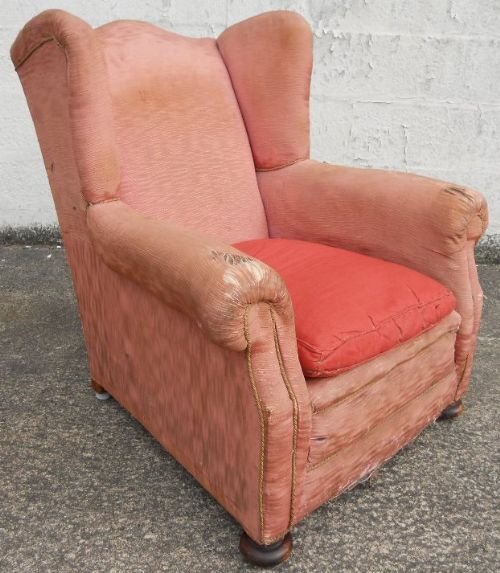 Edwardian Wing Easy Armchair for Re-upholstery