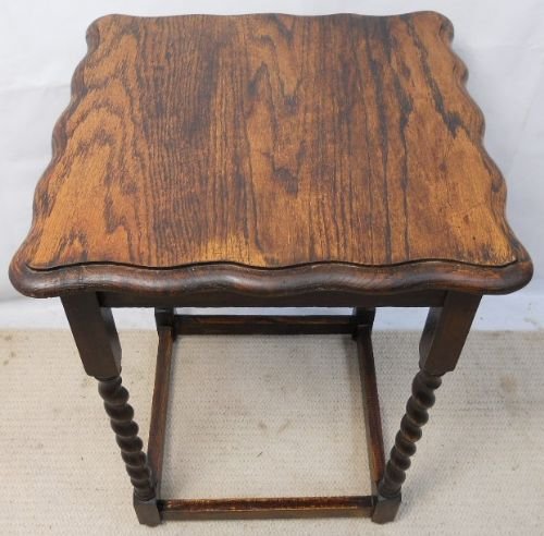 Oak Barley Twist Wavy Edge Occasional Table