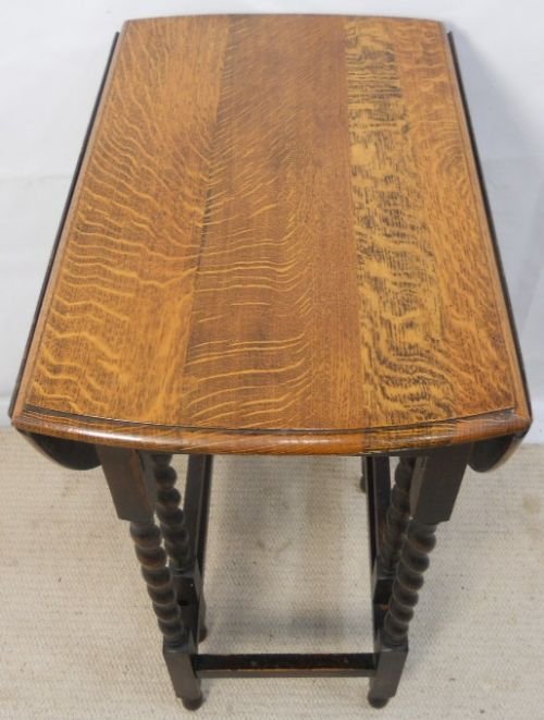 Small Oak Barley Twist Gateleg Table
