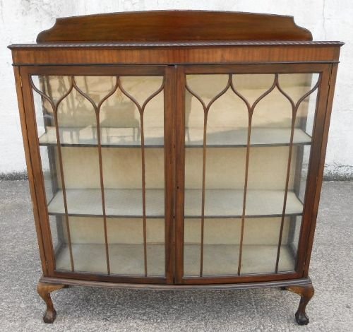 Bowfronted Mahogany China Display Cabinet