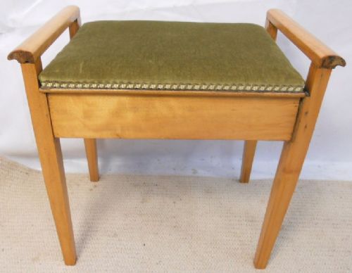 Edwardian Light Wood Piano Stool