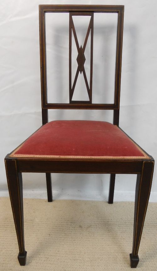 Edwardian Inlaid Mahogany Salon Chair
