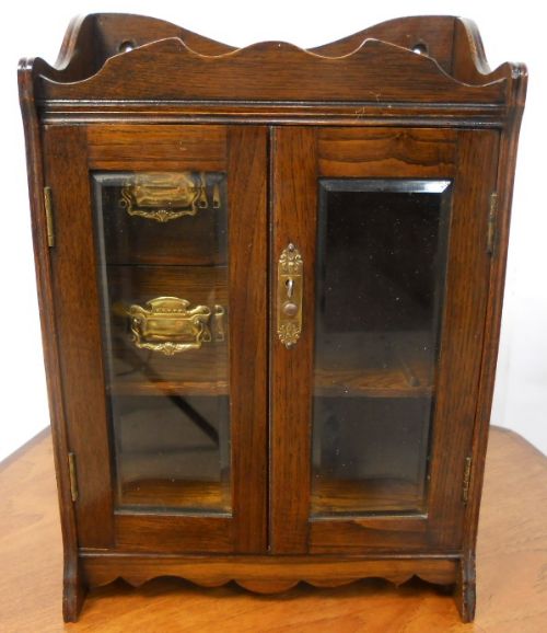 Edwardian Small Oak Smokers Cabinet