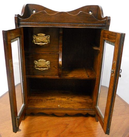 fig 1. Edwardian Small Oak Smokers Cabinet