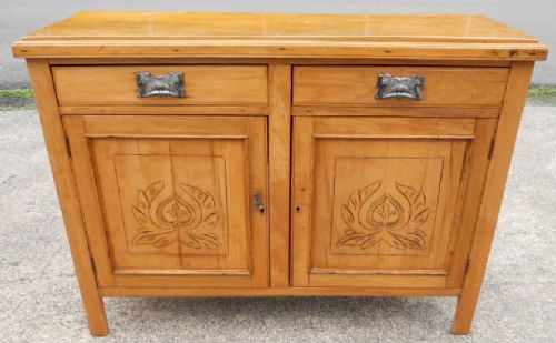Edwardian Light Walnut Two Door Sideboard Base