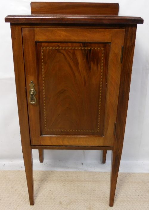 Edwardian Inlaid Mahogany Bedside Cabinet