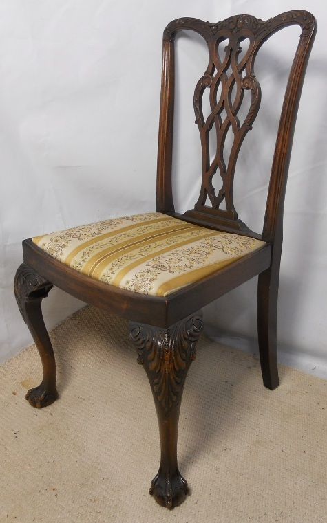 Chippendale Style Carved Mahogany Single Dining Chair