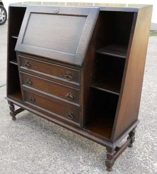 fig 1. Oak Bureau Bookcase
