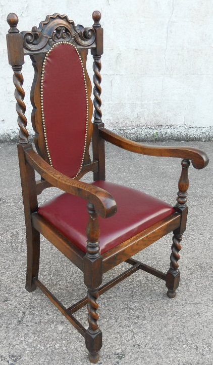 Jacobean Style Carved Oak Carver Armchair