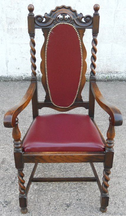 fig 1. Jacobean Style Carved Oak Carver Armchair