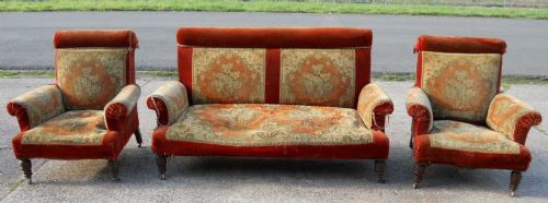 Victorian Upholstered Three Piece Lounge Suite for Re-upholstery