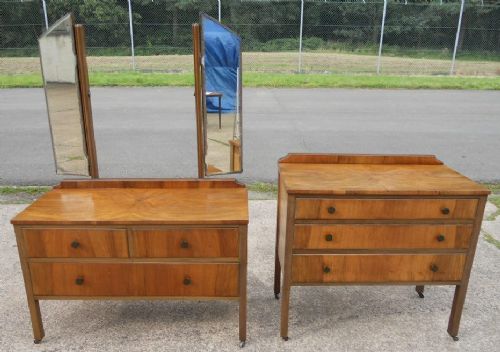 fig 1. Deco Walnut Dressing Table and Chest