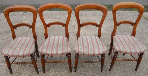 Set of Four Victorian Mahogany Bedroom Chairs