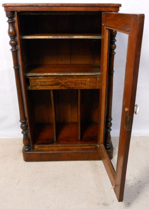fig 1. Victorian Inlaid Walnut Music Cabinet
