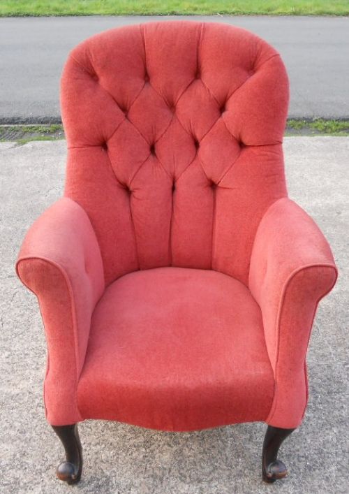 Edwardian Buttonback Tub Fireseide Armchair