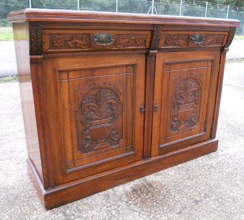 fig 1. Small Edwardian Carved Mahogany Sideboard Base