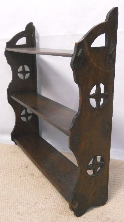 Small Edwardian Walnut Hanging Wall Shelves