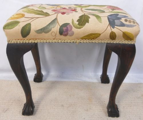 Georgian Style Upholstered Stool