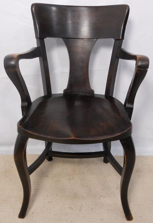Edwardian Dark Beech Office Armchair