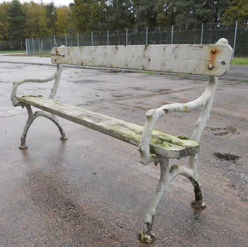 Edwardian Iron & Wood Garden Bench