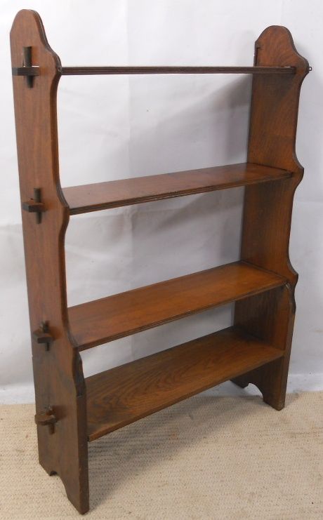 Mahogany Standing Open Peg Sided Bookshelves