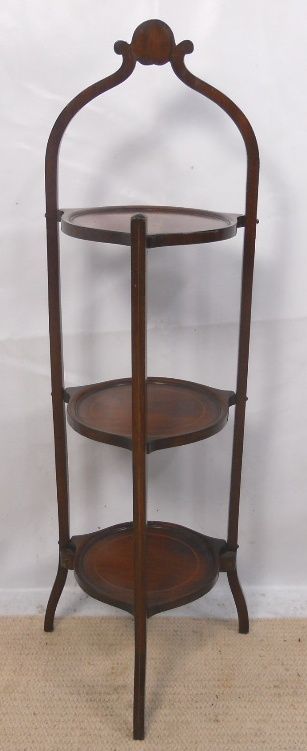 Edwardian Inlaid Mahogany Three Tier Cakestand
