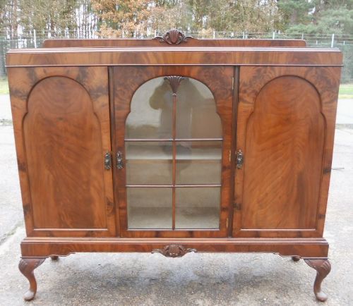 fig 1. Walnut Display Bookcase Cabinet 
