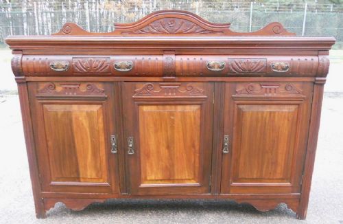 Edwardian Carved Walnut Sideboard Base