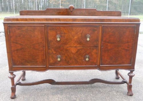 Large Walnut Carolian Style Sideboard