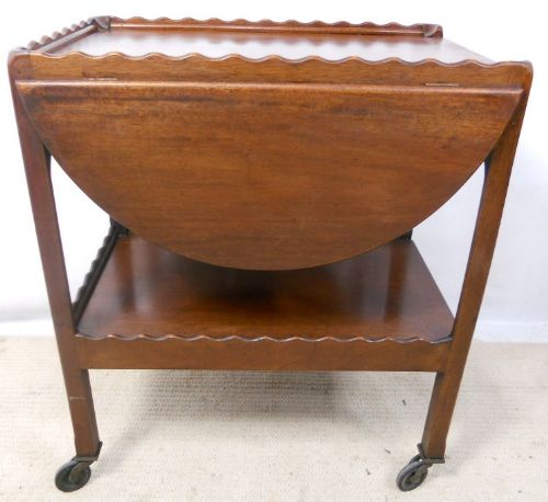 Mahogany Dropleaf Two Tier Tea Trolley