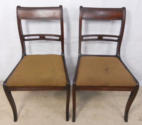 Pair Regency Mahogany Dining Chairs