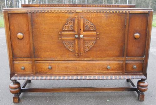 fig 1. Oak Jacobean Style Sideboard Base