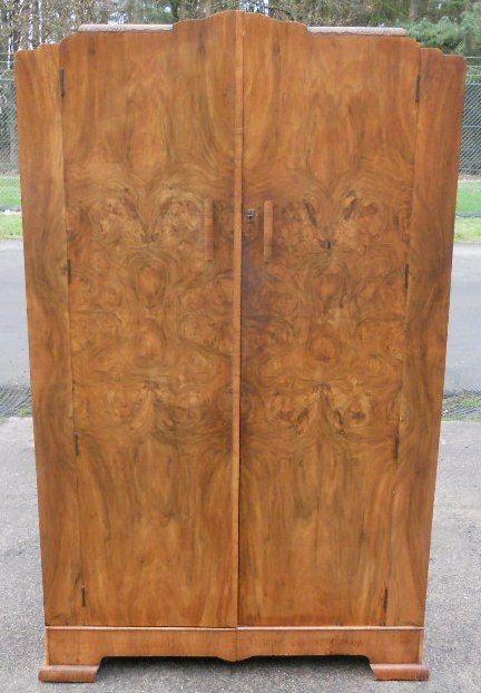 Deco Walnut Two Door Hanging Wardrobe