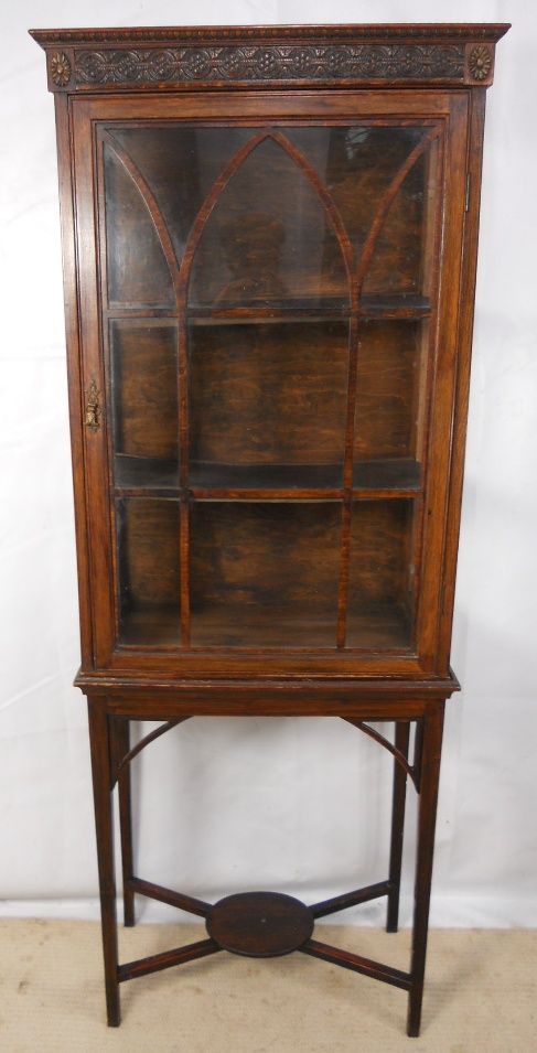 Edwardian Mahogany Display Cabinet on Stand