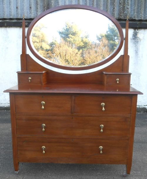 Edwardian Large Mahogany Dressing Chest