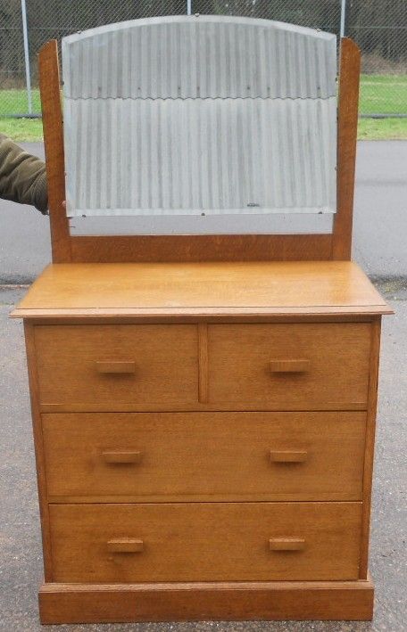 Golden Oak Dressing Chest Storage Drawers