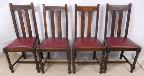 Four Highback Oak Dining Chairs