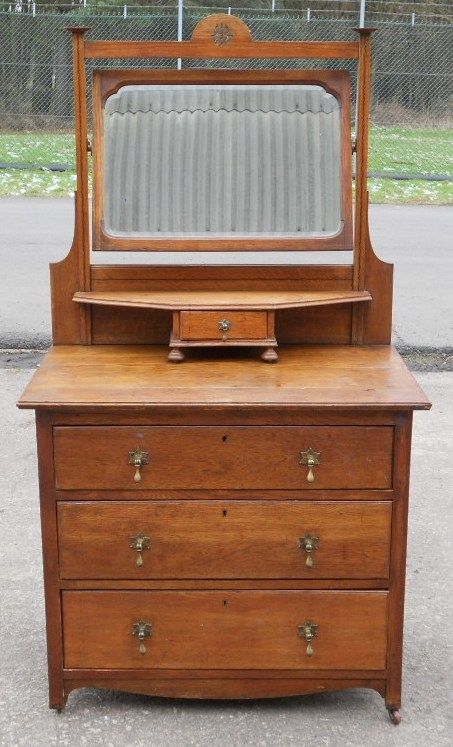 Edwardian Oak Dressing Chest of Drawers