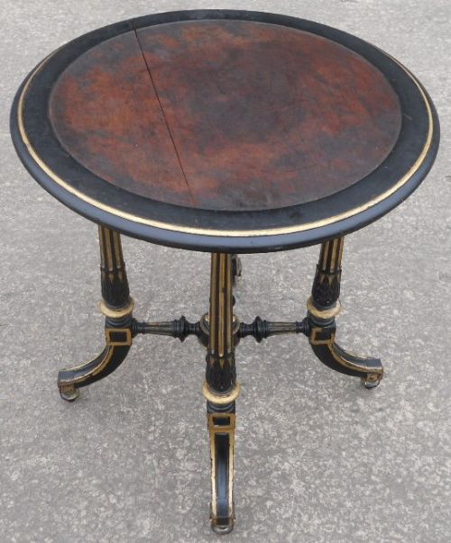 Victorian Aesthetic Movement Circular Ebonized Occasional Table